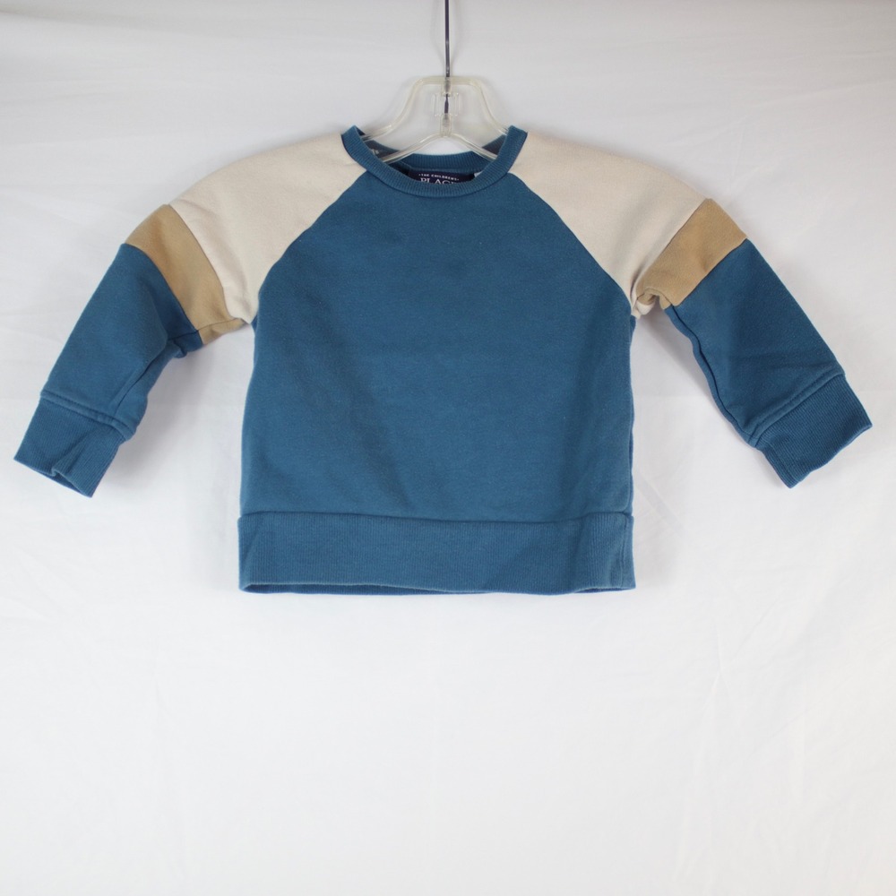 The Children's Place‎ Teal, White & Tan Long Sleeve Sweater Boys Size 18-24 M
